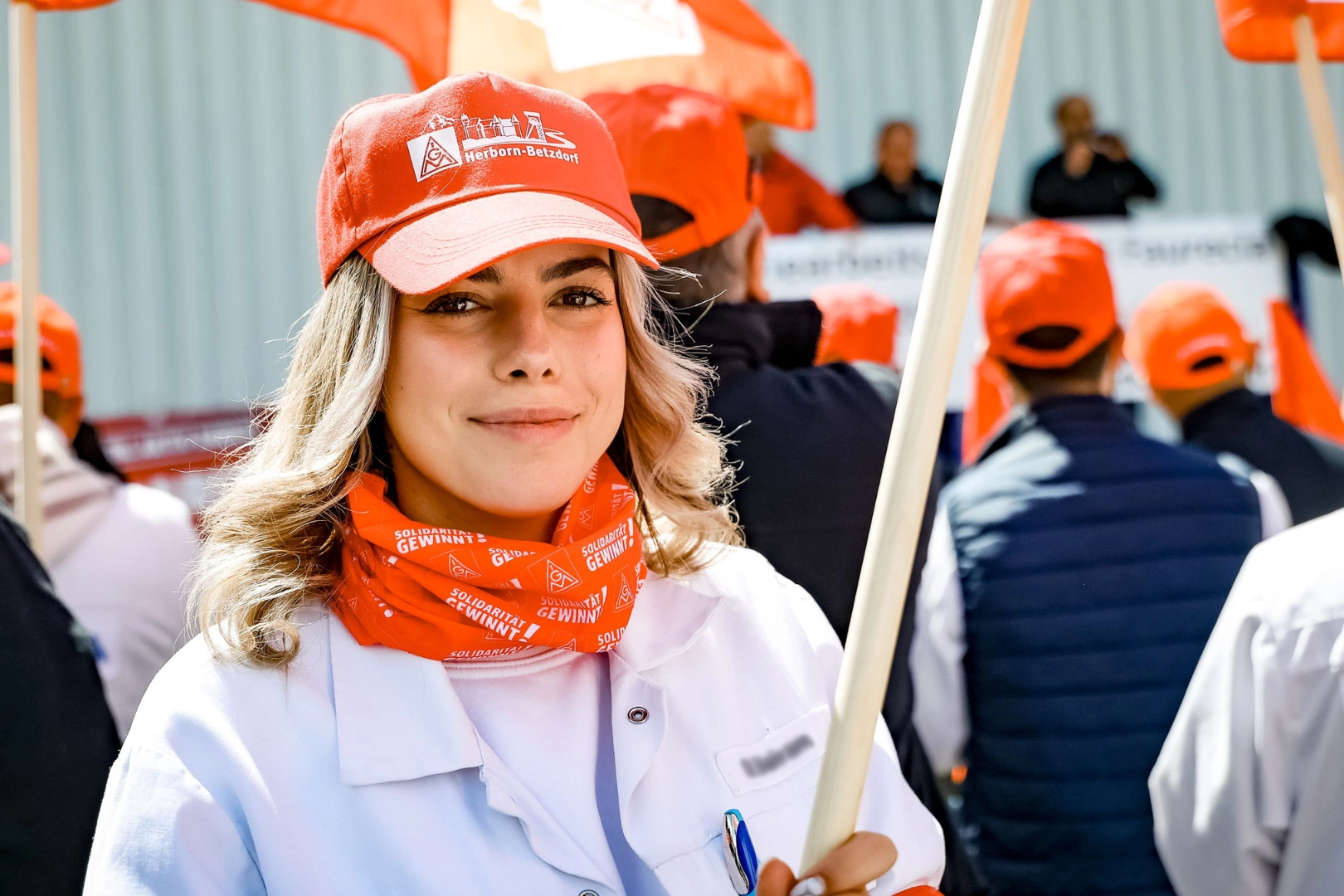 Beschäftigte auf einer Demonstration der IG Metall