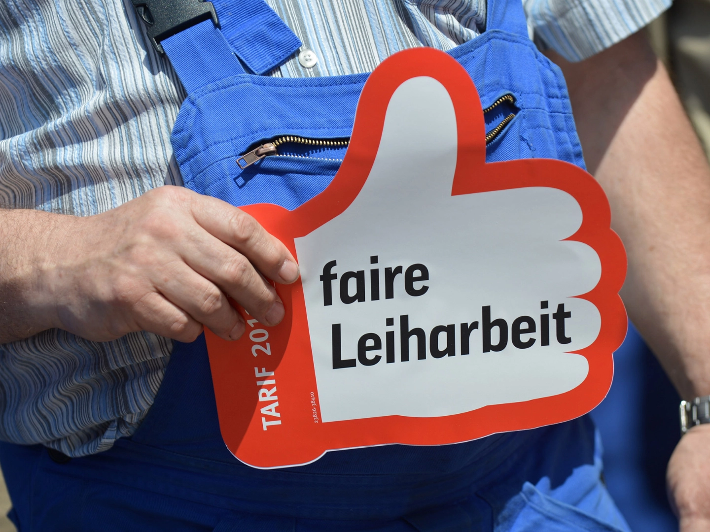 Leiharbeit, Banner, Schild, Demo, fair, Fairness