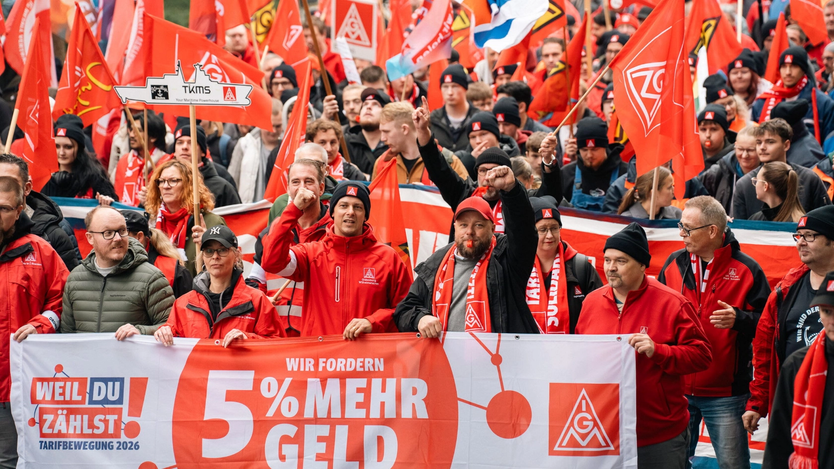 Aktion zur zweiten Tarifverhandlung für die Metall- und Elektroindustrie in Oldenburg<br/>