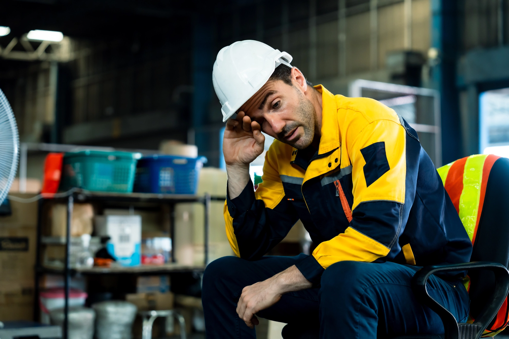 Arbeiter mit Schutzhelm