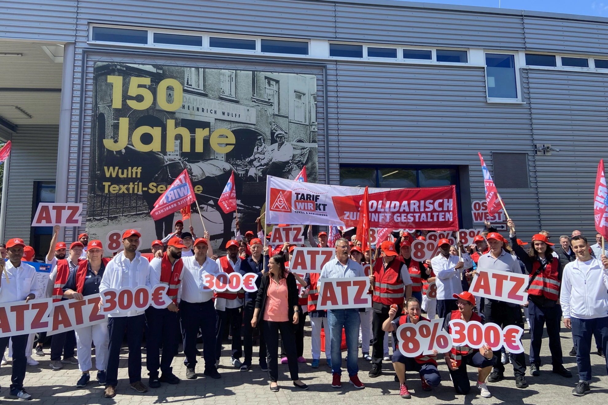 Warnstreik am 2. Juni 2023 bei DBL Wulff Textil-Service in Kiel