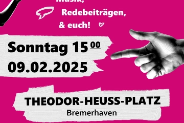 Plakat Kundgebung in Bremerhaven - 09.02.2025