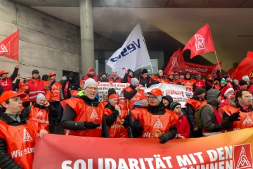Streik-Demo vor Vestas-Zentrale in Dänemark