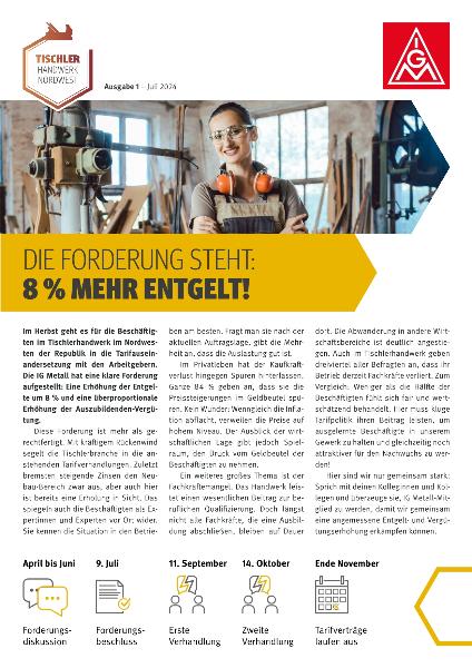 Tischler Handwerk Flugblatt Nr. 1 - Juli 2024