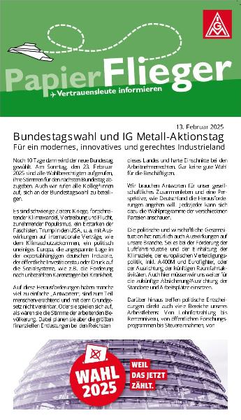 Papierflieger Februar 2025