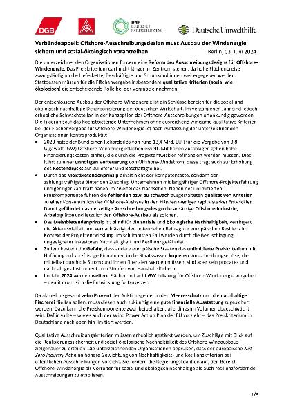  Verbändeappell Offshore