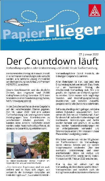 Papierflieger Januar 2022