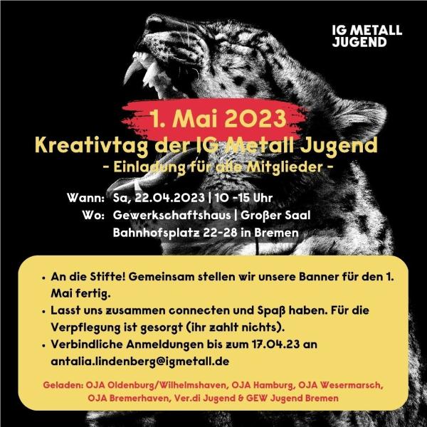 Jugend Kreativtag Bannermalerei für den 1. Mai