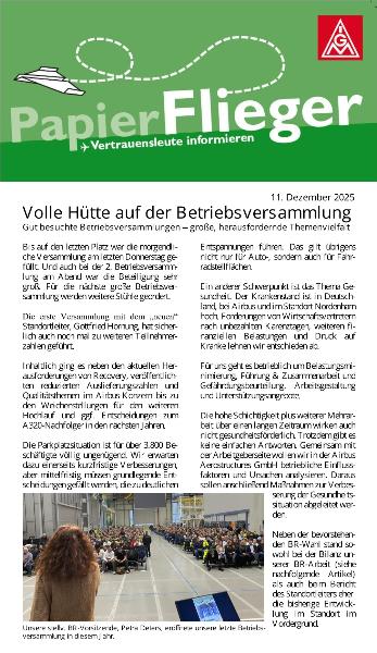 Papierflieger Dezember 2025