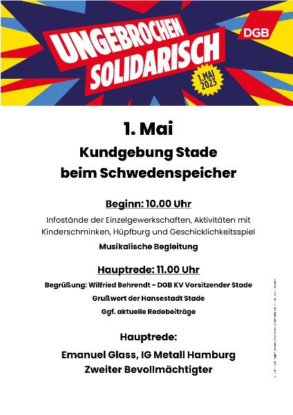 Aufruf zur Mai-Kundgebung in Stade
