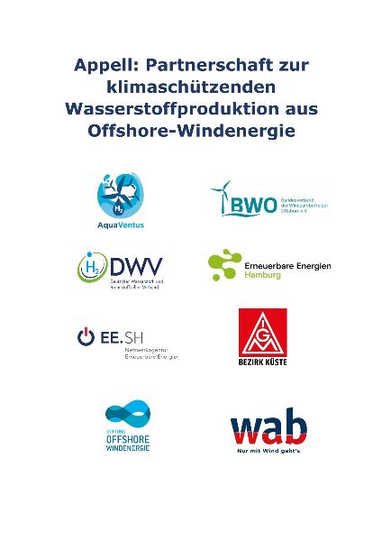 Appell: Partnerschaft zur klimaschützenden Wasserstoffproduktion