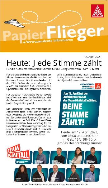 Papierflieger April 2023